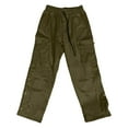 thumbnail image 4 of MELDVDIB Mens Cargo Pants Fashion Light Weight Side Button-Up Solid Color Cargo Joggers Straight Leg Drawstring Waisted Travel Pants with Pockets, 4 of 5
