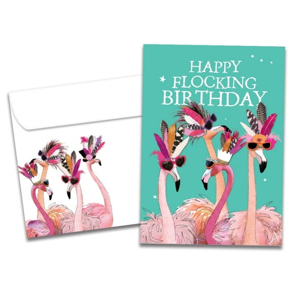 Tree-Free Greetings Birthday Greeting Card, 5x7, Flocking Birthday (GO61234)