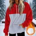 thumbnail image 2 of HAiming Womens Fleece Hoodies Color Block Hooded Sweatshirt Warm Soft Comfy Casual Long Sleeve Tops with Pocket, 2 of 6