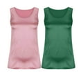 thumbnail image 3 of Timegard Womens 2pc Tops Satin Round Neck Sleeveless Soft Comfy Casual Tank Top Basic Tee Solid Color, 3 of 6