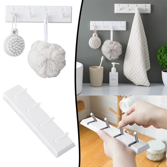 4Hook Keys Wall Mounted Coat Hook Hanger Wall Decoration Kitchen Wall Hooks for Measuring Large Hooks for Wall Stick on Hooks for Curtain Rods Extra Large S Hooks for Hanging Ladders Calendar Hanger