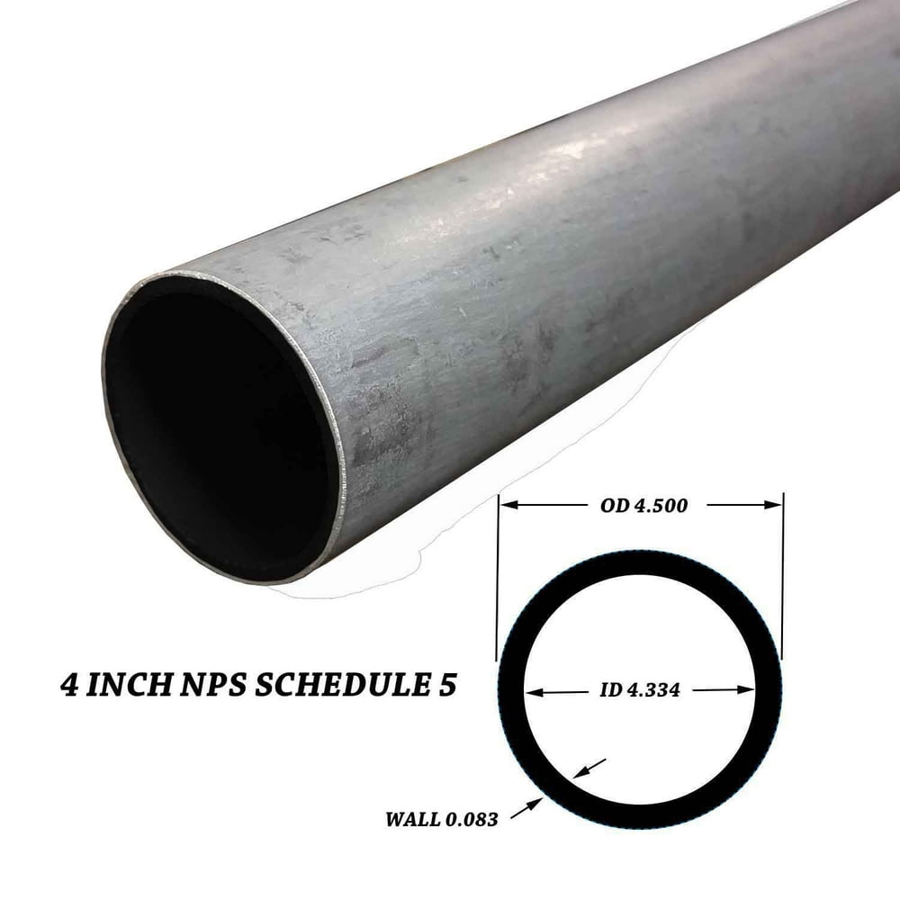 304 Stainless Steel Pipe, 4 inch NPS, 36 inches long, Schedule 5S (4.5