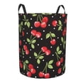 thumbnail image 2 of Balery Sweet Red Cherry Round Laundry Basket with Handles Waterproof Freestanding Laundry Hamper for Clothes Toys in the Dorm and Family-Small, 2 of 8