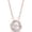Rose, variant on 925 Sterling Silver 14K Rose Gold Finish Round Cut White Diamond Dancing Halo Pendant Necklace for Women
