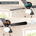 thumbnail image 4 of Ventilador Techo Negro Mate Aspas Negro / Madera Led 42, 4 of 7