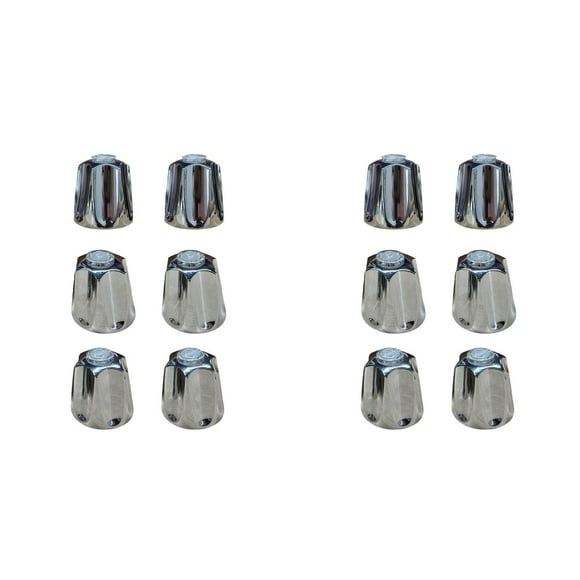 Set of 12 Shower Knob Replacement Metal Bathtub Knobs Replacement Compatible with Bathtub Shower Faucet Handle Remodel TrimKit Include Hot Cold and Diverter,MatteBlack
