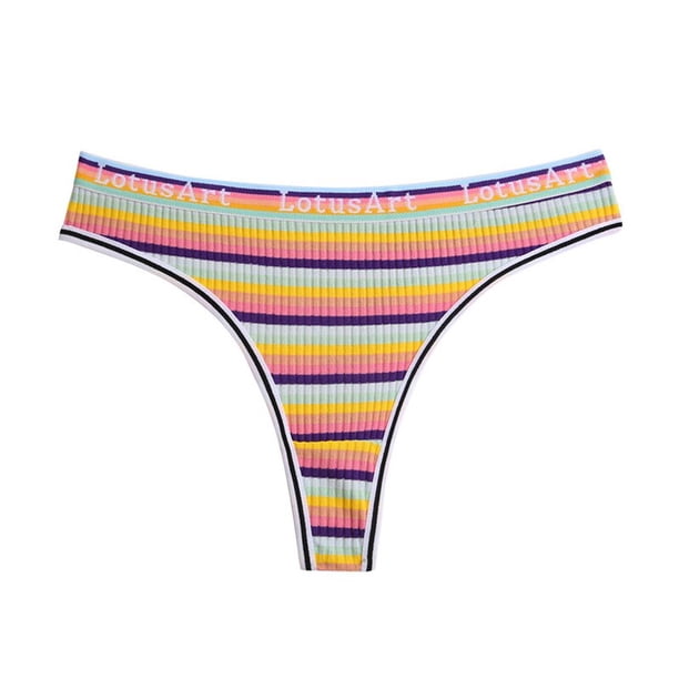 TrowBridge-bragas sexys para mujer, tangas de algodón a rayas, lencería deportiva transpirable, ropa interior bonita, bragas cómodas