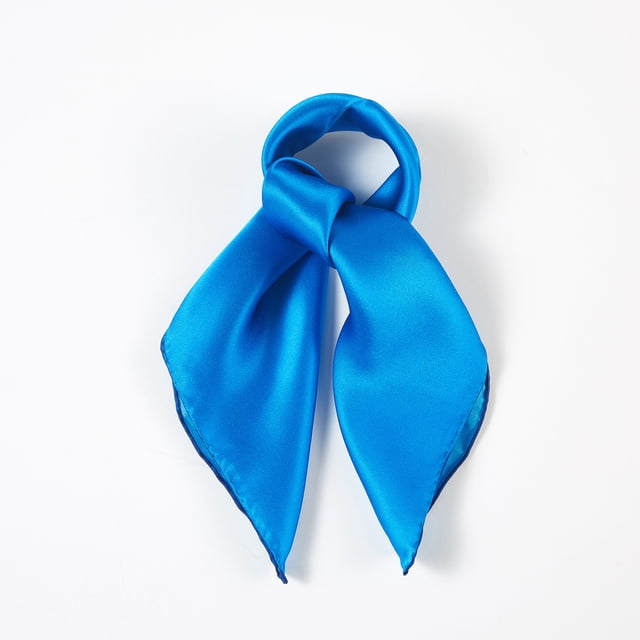 Glacier Pure Silk Scarf | Ice Blue, Sky Blue, Navy | Small Head Scarf Or Large Square Shawl | Solid Colour Collection