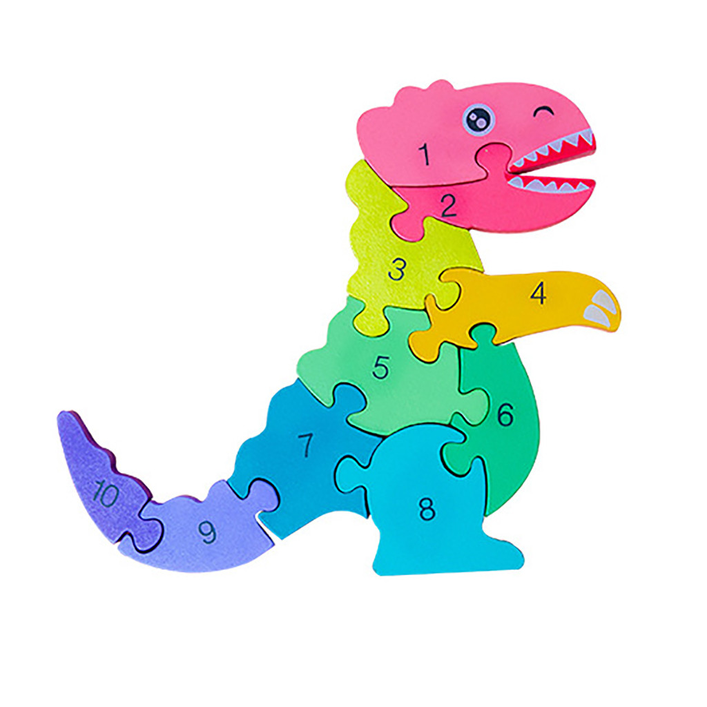 Children Preschool Educational Digital Dinosaur Puzzle Birthday Toy 