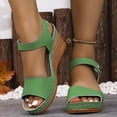 thumbnail image 2 of Rokment Womens Wedges Dressy Sandals 2026 Summer Trendy Casual Ladies Leather Open Toe Platform Arch Support Orthopedic High Heels Walking Dress Sandals Beach Green Size 7, 2 of 6