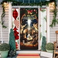 thumbnail image 5 of Christmas Door Cover Decoration Ball Wreath Pattern Background Front Hanging Door Covers for Home Holiday Christmas Decorations 70.87×35.43Inch Multicolor, 5 of 6