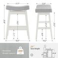 thumbnail image 6 of Dycanpo Saddle Seat Counter Height Bar Stools Set of 3 for Kitchen, Dining, 24in, Light Gray-Fabric, 6 of 6