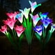 Lumières Extérieures de Jardin Solaire, 3 Pack Lampes Solaires avec 12 Fleurs de Lys, Multicolore Changeant LED Éclairage de Paysage Solaire pour Jardin, Patio – image 1 sur 5