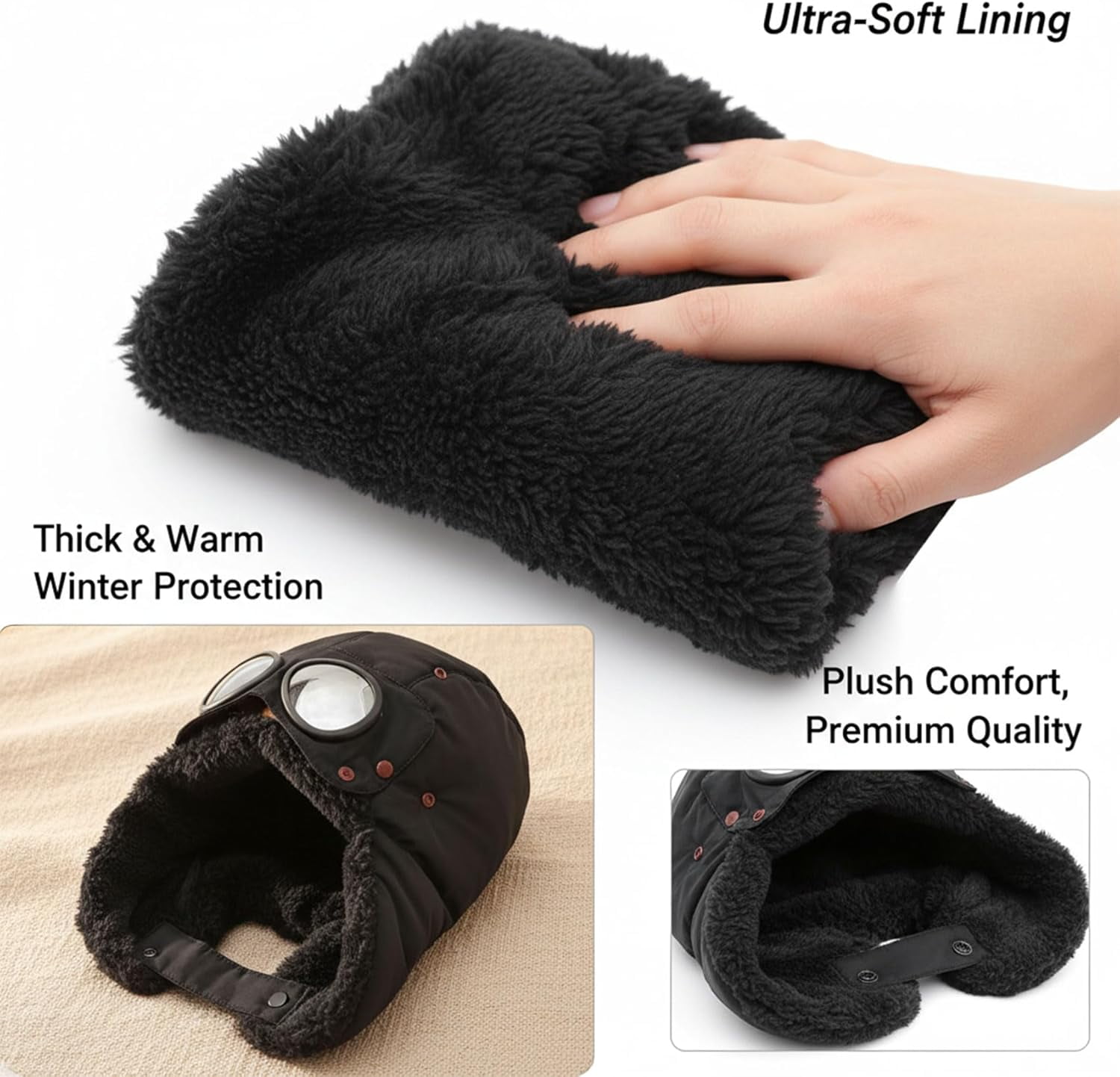 4 in 1 Winter Windproof Thermal Hat - Detachable Mask & Neckband, Glasses-Compatible for Hiking/Camping