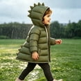 thumbnail image 5 of lcziwo Kids Girl Winter Hooded Puffer Jackets Cute Dinosaur Zip Front Quilted Coat Outerwear with Pockets, 5 of 10