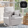 thumbnail image 6 of Bonzy Home 2-Pack 360° Swivel Glider Recliner Chair, Manual Rocking Recliner with Side Pockets & Armrest Bags, Compact Chair for Living Room，Gray, 6 of 7