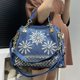 thumbnail image 2 of Bolso de mano de mezclilla con diamantes para mujer, de gran capacidad, con degradado de diamantes, cuadrado, tipo bandolera, 2 of 5