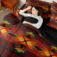 thumbnail image 4 of Feelyou Tribal Aztec Women Bedding Comforter Set 7pcs, Western Bohemian Queen Bedding Sets, 4 of 8