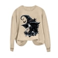 thumbnail image 6 of Frostluinai Women Halloween Sweatshirt Vintage Witch Graphic Pullover Crew Neck Long Sleeve Thin Fleece Fall Sweat Shirts Holiday Outfits, 6 of 6