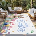 thumbnail image 2 of Easter Outdoor Rug for Patio/Deck/Porch, Non-Slip Large Area Rug 5 x 7 Ft, Pink Tulip Flowers Spring Watercolor Bunny Floral Indoor Outdoor Rugs Washable Area Rugs, Camping Rug Carpet Runner, 2 of 8