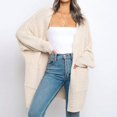 thumbnail image 3 of Yokua Women's Open Front Waffle Knit Cardigan Chunky Knit Sweater Long Sleeve Cozy Knit Outerwear Cute Baggy Coats Warm Tops, 3 of 8