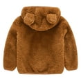 thumbnail image 2 of Konbeca Kids Hoodie Coat,Toddler Girls Boys Cute Ear Zipper Warm Outwear,Fleece Thick Hooded Coat,Windbreaker Outerwear,Infant Winter Jacket Khaki 12-18 Month, 2 of 3