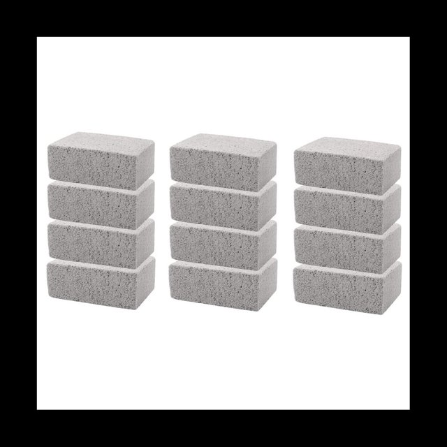 12PCS BBQ Grill Cleaning Brush Brick Block Barbecue Cleaning Stone Pumice Brick for Barbecue Rack Cleaner BBQ Tools,12 x Grill Griddle Cleaning Brick Block,Grey