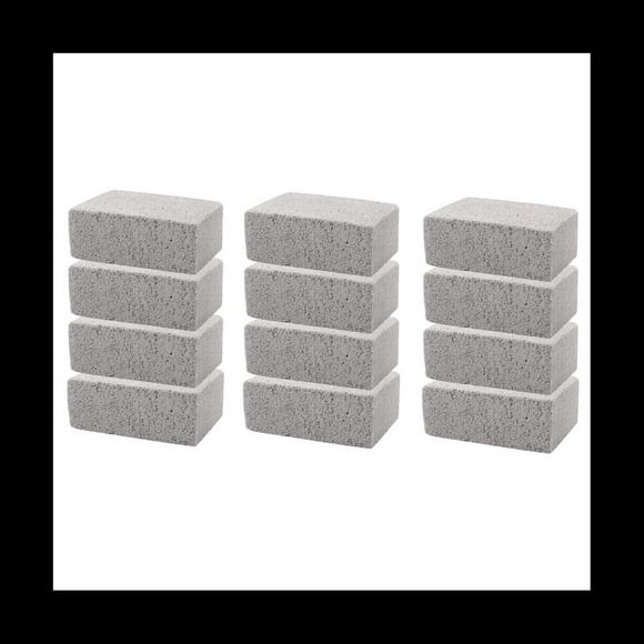 12PCS BBQ Grill Cleaning Brush Brick Block Barbecue Cleaning Stone Pumice Brick for Barbecue Rack Cleaner BBQ Tools,12 x Grill Griddle Cleaning Brick Block,Grey