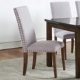 thumbnail image 5 of Upholstered Dining Chairs Set of 2, Linen Fabric Dining Room Chairs with Nailhead Trim and Solid Wood Legs, Armless Dining Chairs for Home Kitchen Dining Room Living Room - Gray, B2366, 5 of 10