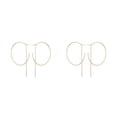 thumbnail image 3 of Qarigey Pendientes redondos geométricos de estilo Simple, Color dorado y plateado, forma C para boda, joyería de graduación oro 2piezas, 3 of 6