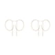 thumbnail image 1 of Qarigey Pendientes redondos geométricos de estilo Simple, Color dorado y plateado, forma C para boda, joyería de graduación oro 2piezas Qarigey CBP039585, 1 of 5