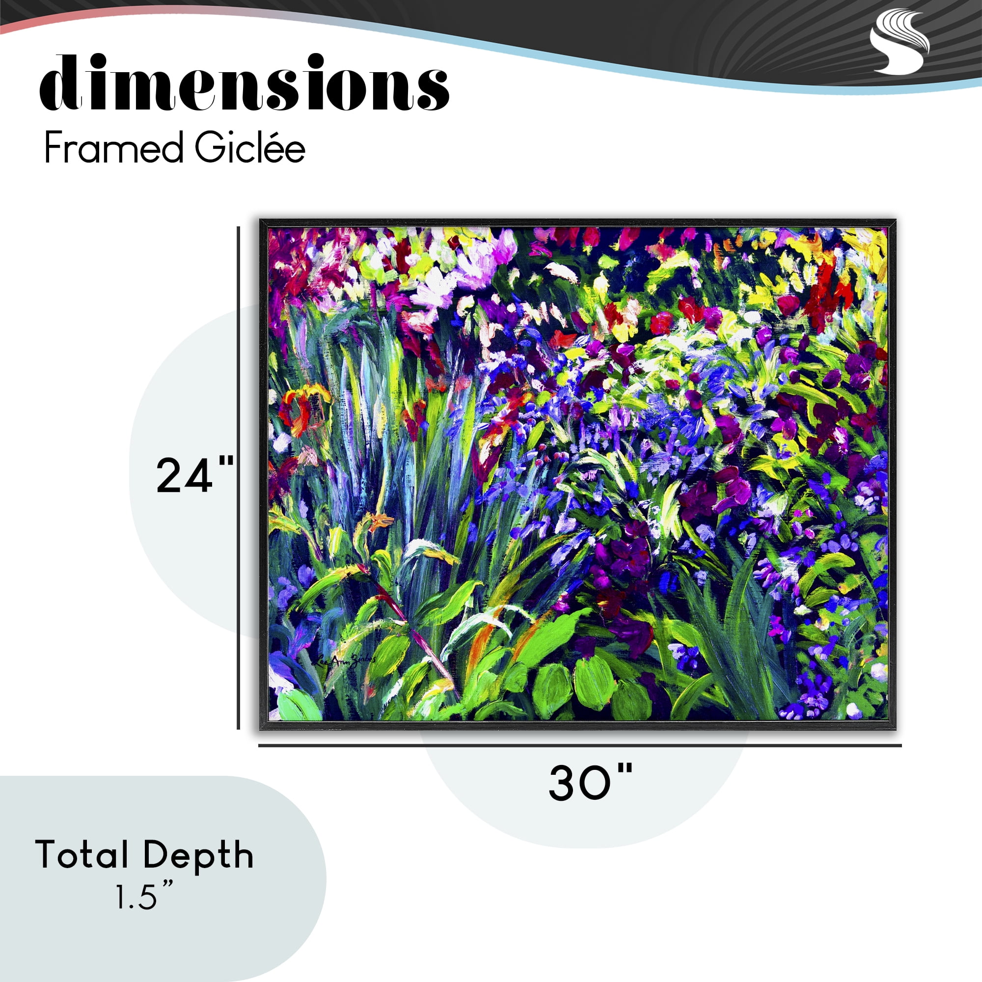 Stupell Industries Vibrant Confetti Garden Black Framed Giclee Art, design by Lee Ann Zirbes