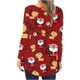 thumbnail image 4 of Camiseta informal para mujer, blusa estampada de manga larga con cuello redondo y fruncido Pompotops  FGAJ9592, 4 of 6