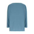 thumbnail image 6 of VISALY Women's Linen Long Sleeve Crewneck Tunic Shirt Loose Fit Casual Pullover Tops with Pockets Plain Wrinkle Free Blouses Long Blouses Dressy Casual Lightweight Spring Fall Shirts Blue S, 6 of 6
