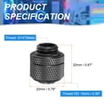 thumbnail image 2 of Uxcell 2pcs Water Cooling Adapter G1/4" 10mm OD Hard Tubing Compression Fitting, Black, 2 of 5