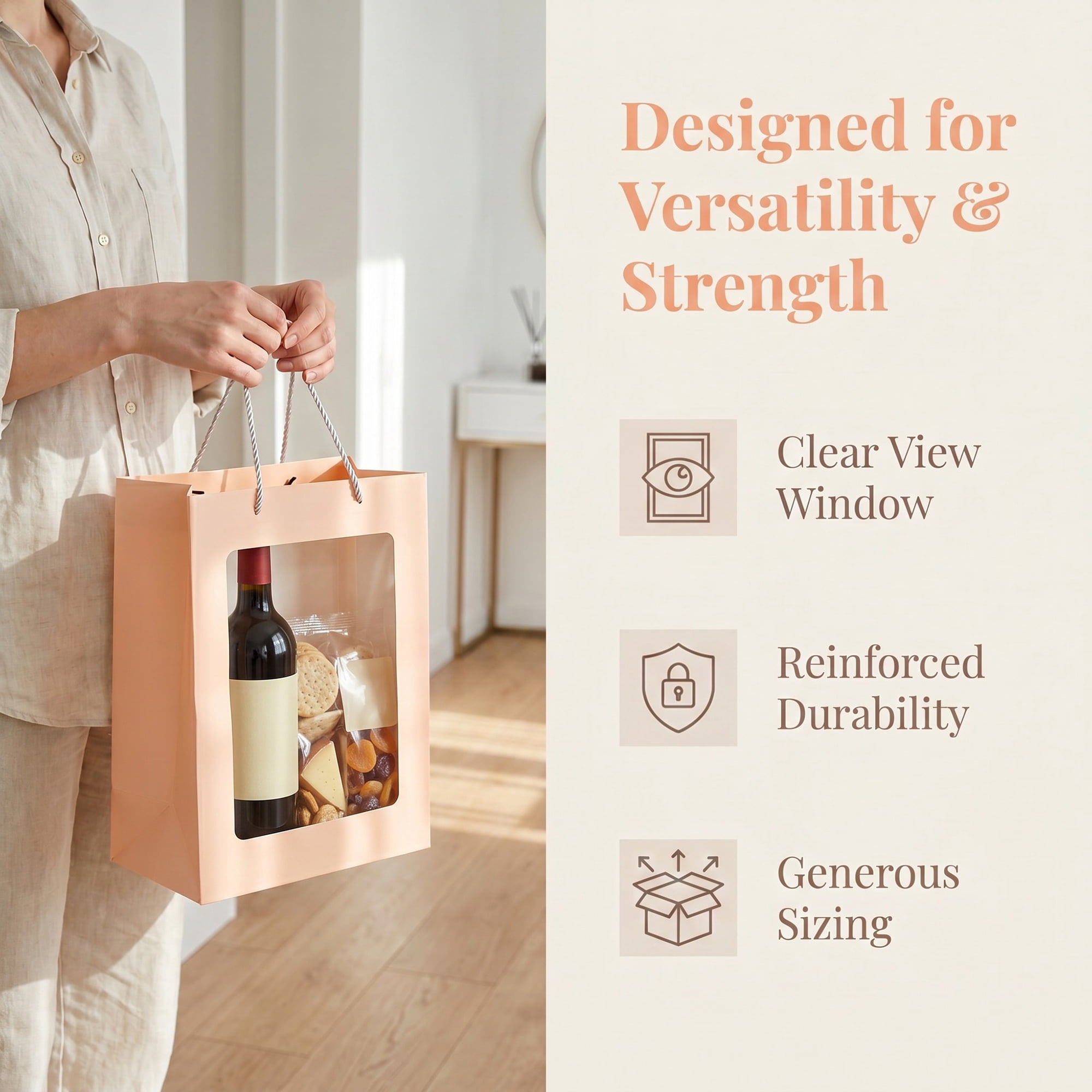 Unique Bargains Gift Bags with Handles to Elevate Gifting Pink 9.4" x 5.5" x 13.8"