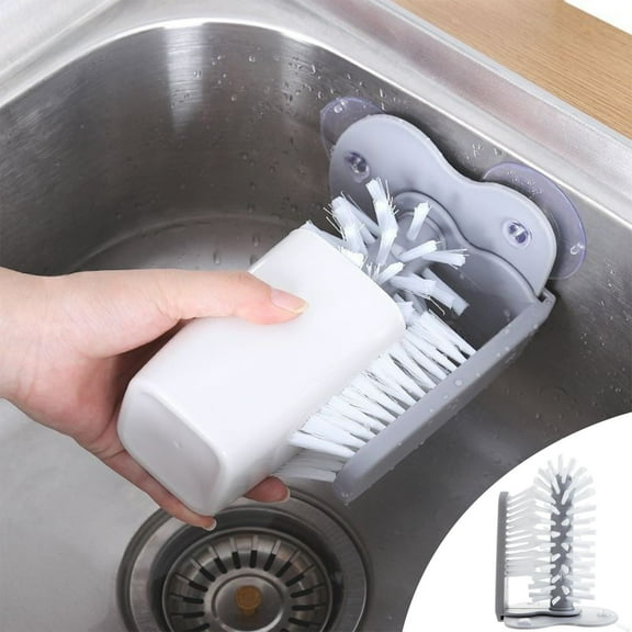 QTOCIO Cleaning Supplies, Glass Washer Brush Cleaner, Standing Bottle Cup Brush Cleaner For Kitchen Bar Sink With Suction Cups