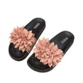 thumbnail image 5 of Flat Sandals Women Flower Decoration Solid Color Open Toe Dressy Comfortable Walking Lightweight Summer Cute Sandals, 5 of 8