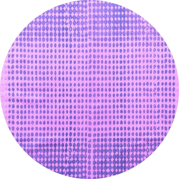 Ahgly Company Indoor Round Abstract Purple Modern Area Rugs, 7' Round