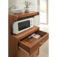thumbnail image 4 of Hodedah Microwave Contemporary Wooden Kitchen Cart in Cherry Finish, 4 of 6