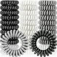 thumbnail image 6 of KANPRINCESS 27 Pcs Spiral Hair Ties,No Crease Coil Hair Ties, Phone Cord Hair Ties for Thick Hair - Women Ponytail Holder Elastics（Black+White+Gray), 6 of 8