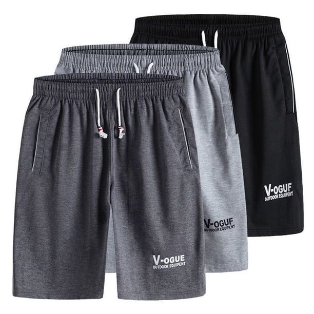 Pantalones cortos casuales holgados de cinco puntos para hombre, de cintura media, transpirables, con cordones y cremallera