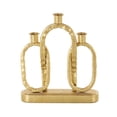 thumbnail image 6 of DecMode 3 Candle Gold Metal Interlocked Chains Candle Holder with Rectangle Base, 6 of 9