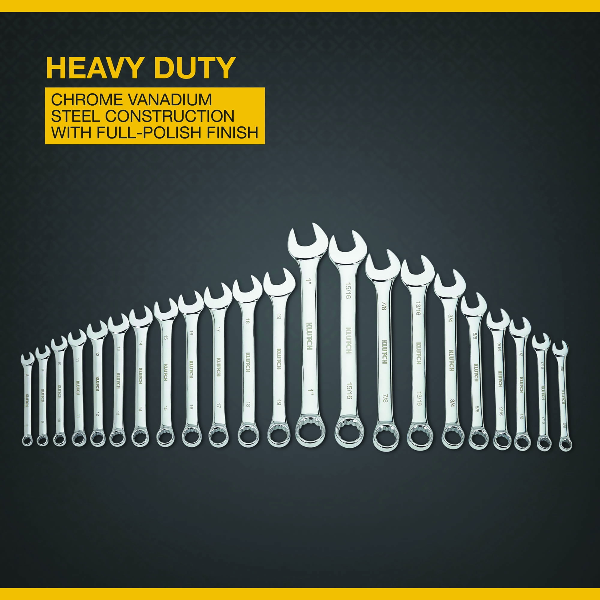 Klutch 22-Pc. SAE/Metric Cominbation Wrench Set, Model# 315169A