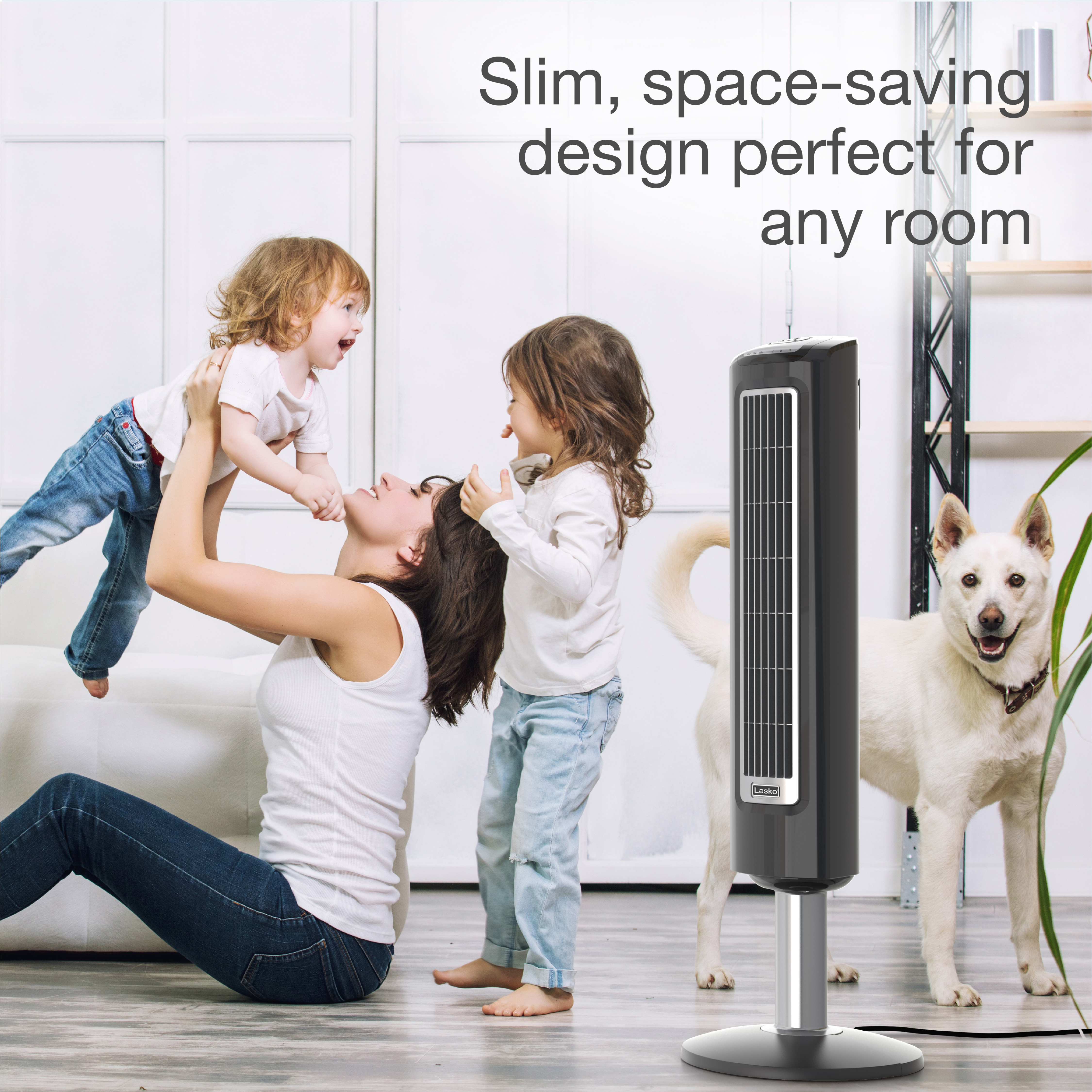 Lasko 38 Wind Tower 3-Speed Oscillating Tower Fan with Remote and Timer,  2519, Gray - Walmart.com