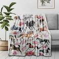 thumbnail image 6 of Horse Blanket for Girls Ultra Soft Warm Fleece Blanket Throw for Couch Bed Sofa, Horse Flower Gifts Plush Flannel Blanket for Women Girl 50"x60", 6 of 6