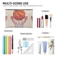 thumbnail image 4 of Zufioo Basketball Shot Print DuPont Paper Portable Toiletry Bag, 8.9x6.5 inch Zippered Hand-held Paper Cosmetic Bag Storage Tool Kit, 4 of 7