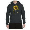 thumbnail image 2 of You Are My Sunshine Skull And Sunflower Inspirational/Christian Unisex Graphic Hoodie Sweatshirt, Heather Black, 3XL, 2 of 3