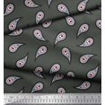 thumbnail image 3 of Soimoi Grey polyester Crepe Fabric Floral & Paisley Print Fabric by Yard 42 Inch Wide, 3 of 3