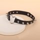 thumbnail image 4 of Gargantilla gótica de cuero sintético con remaches y púas de corazón para mujer, estilo punk rock, de aleación, estilo cosplay, joyería gótica, con cadena decorativa., 4 of 9